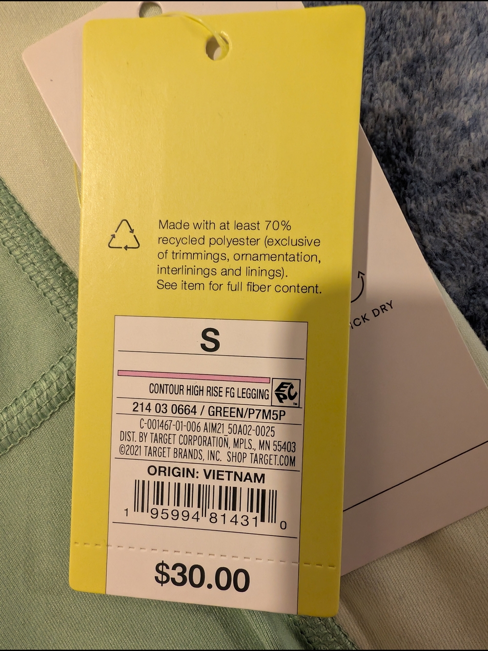 NWT all in motion Teal & Mint Colorblock Active Leggings Pair - Picture 14 of 14